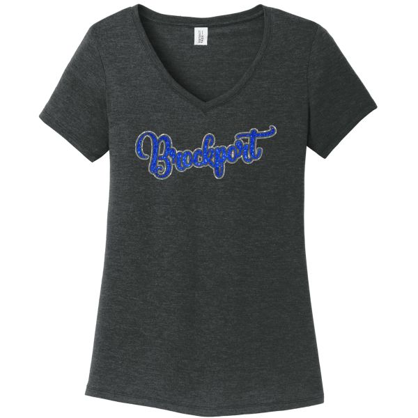 I. Glitter V-Neck T-shirt