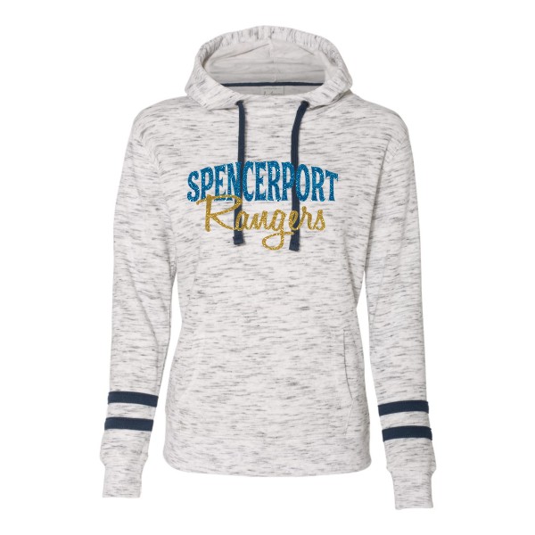 I. Cowl Neck Glitter Hoodie