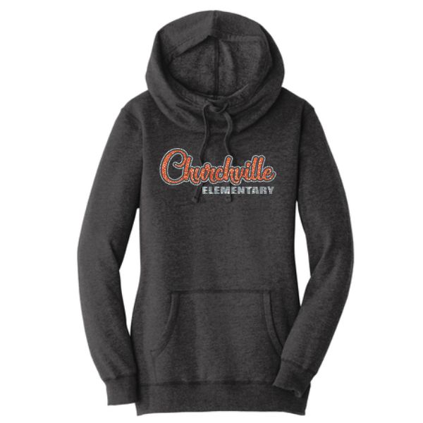 H. Ladies Glitter Funnelneck