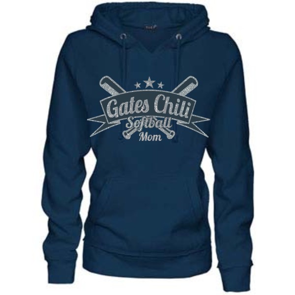 Softball Mom Glitter V-Neck Hoodie