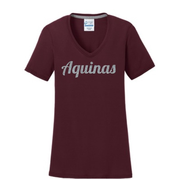 H- Ladies V-Neck Glitter Shirt