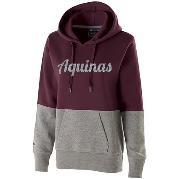 I- Ladies Colorblock Glitter Hoodie
