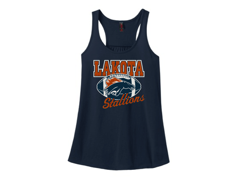 Glitter - DM420 - District Made Ladies Solid Gathered Racerback Tank