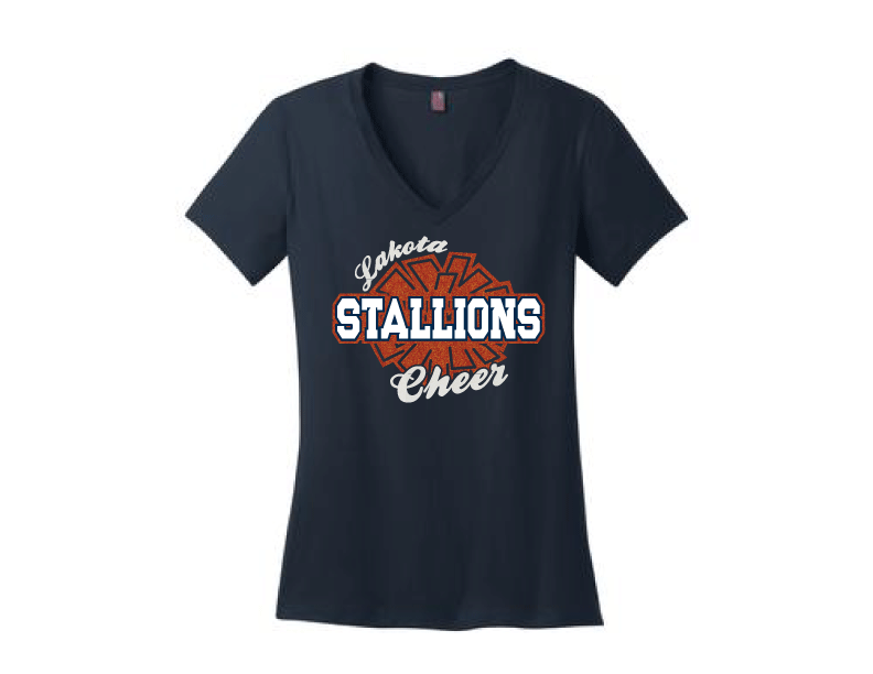 Cheer Glitter - DM1170L - Ladies & Girls Fitted V-Neck T