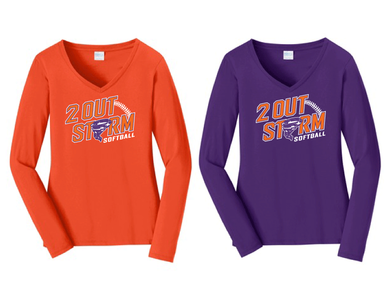 LPC450VLS- Port & Company Ladies Long Sleeve Fan Favorite V-Neck Tee
