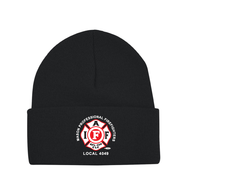 Embroidered - 3825 - Bayside - USA-Made 12 Inch Knit Beanie with Cuff