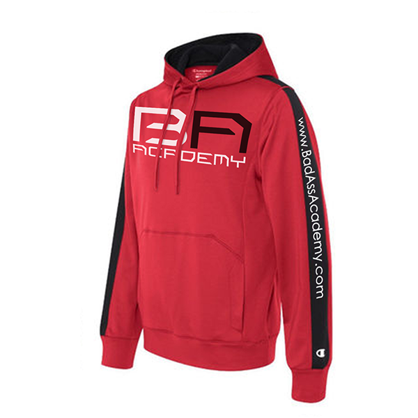 Champion Adult Performance Hooded Pullover Fleece Hoodie - Red/Black ( S220)