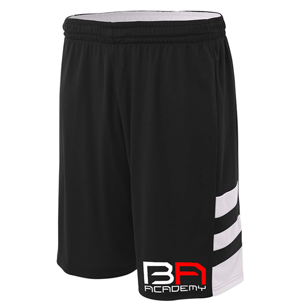 A4 Adult Reversible Speedway 10" Short- Black - ( N5334 )