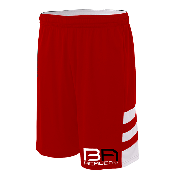A4 Adult Reversible Speedway 10" Short- Red - ( N5334)