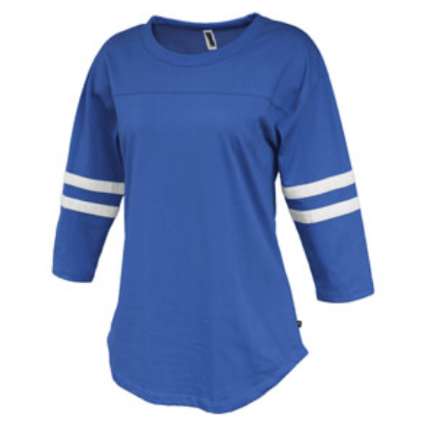 16 Ladies Fit Rally Jersey with Stripe on Sleeves