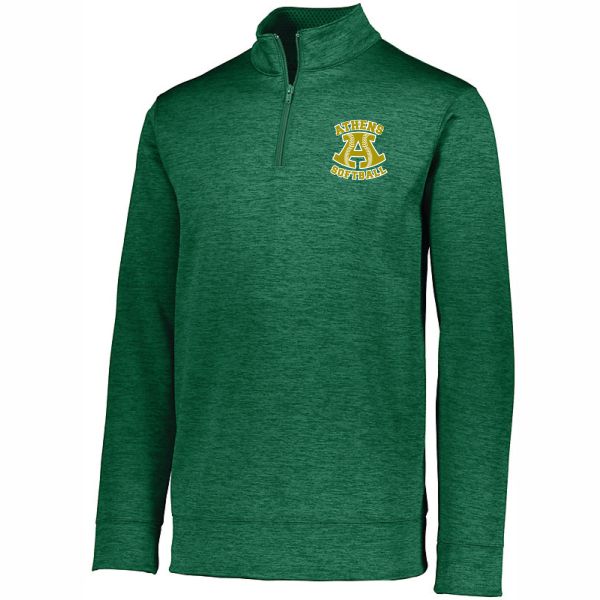 O) Augusta Unisex Stoked Heather Forest Performance 1/4 Zip Sweatshirt