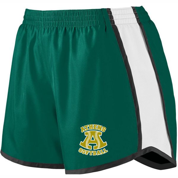 Q) Augusta Ladies Pulse Forest/Black/White Shorts